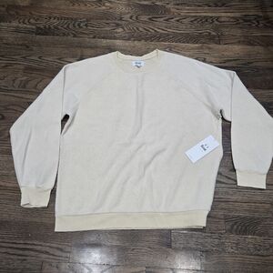 FEAT cream Blanket Blend Fuzzy crew neck sweater size XXL NWT